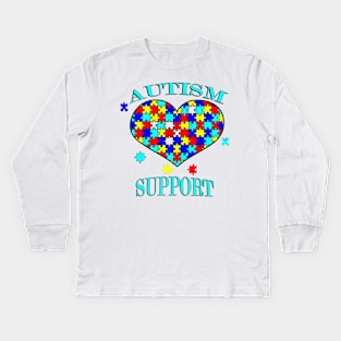 Autism Awareness Shirt & Gifts Quote Autism Support Gift Puzzle Heart Kids Long Sleeve T-Shirt